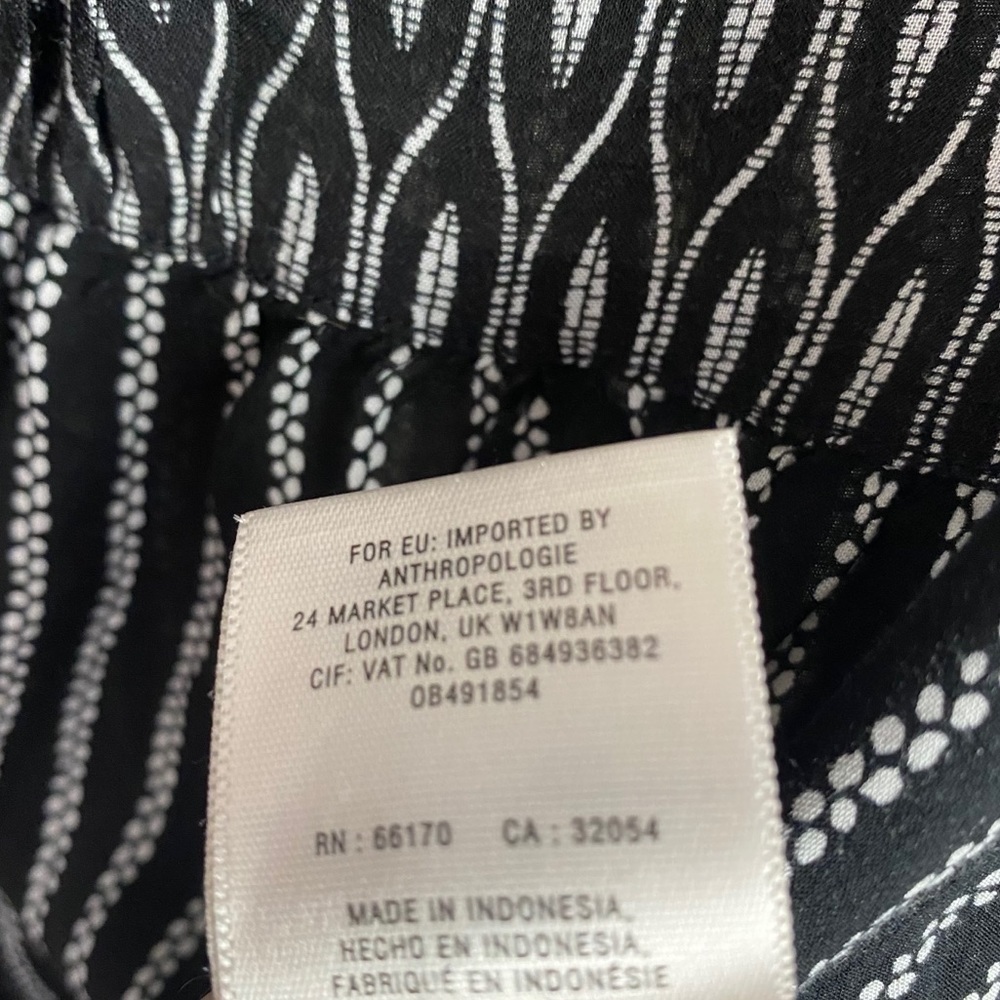 Anthropologie Maeve Black White Button Up Blouse - Picture 4 of 8